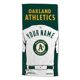 [Personalization Only] OFFICIAL MLB Jersey Personalized Beach Towel - Oakland Athletics