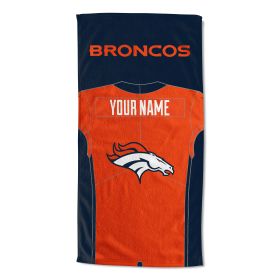 [Personalization Only] OFFICIAL NFL Jersey Personalized Beach Towel - Denver Broncos