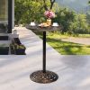 Outdoor Bistro Pub Table, Round Patio Bar Height Cocktail Table, Antique Bronze