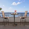 Outdoor Bistro Pub Table, Round Patio Bar Height Cocktail Table, Antique Bronze