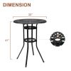 32*32*41" Outdoor Patio Cast Aluminum Round Bar Table