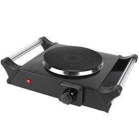 1000W Electric Single Burner Portable Heating Hot Plate Stove Countertop RV Hotplate with 5 Temperature Adjustments Portable Handles (Type: Single Burner)